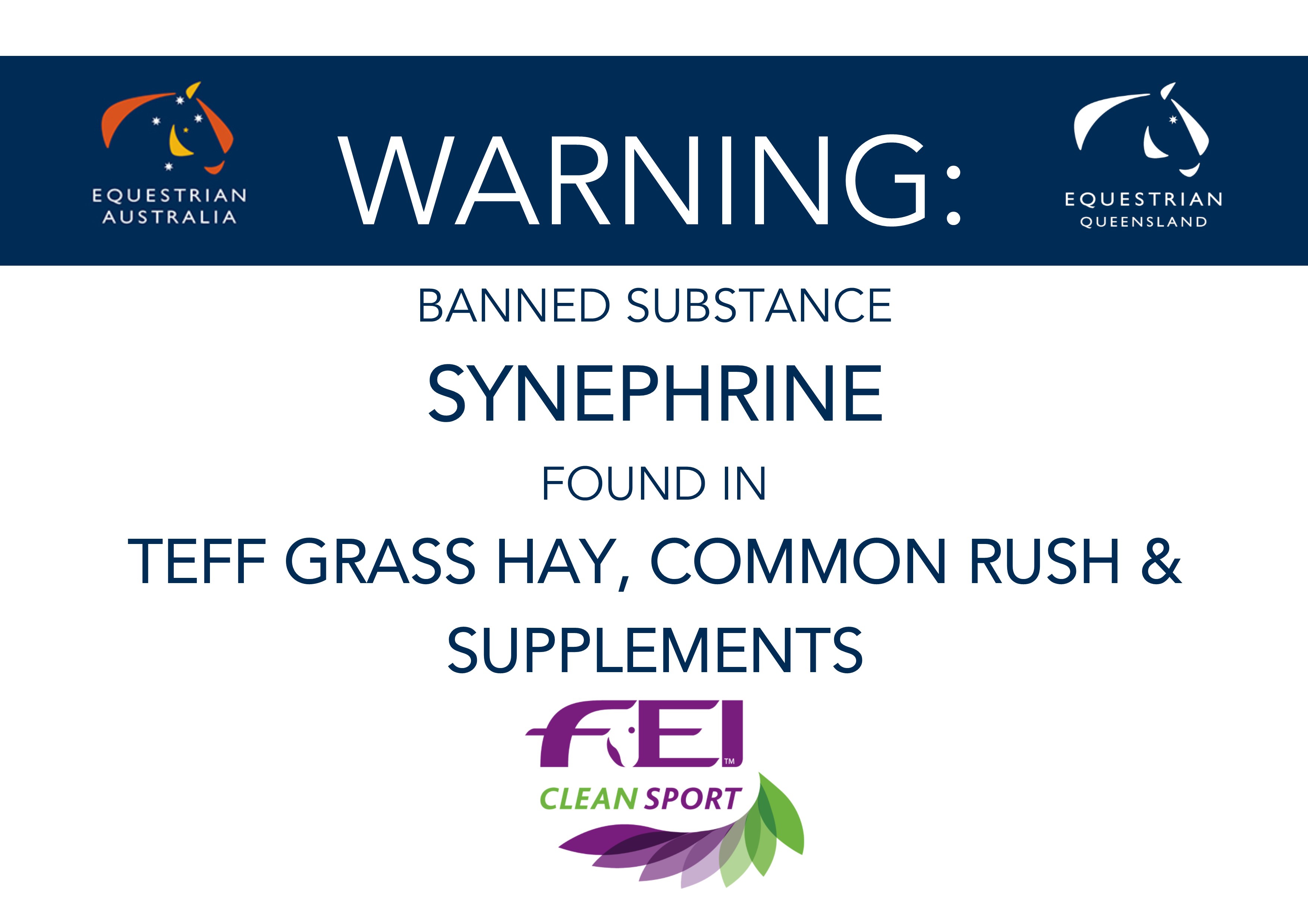 WARNING Banned Substance Synephrine Detected In Teff Grass Hay Common 